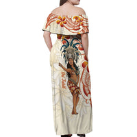Heiva i Tahiti Off Shoulder Maxi Dress Ori Tahitian Dance Tiare Maori LT14 - Polynesian Pride