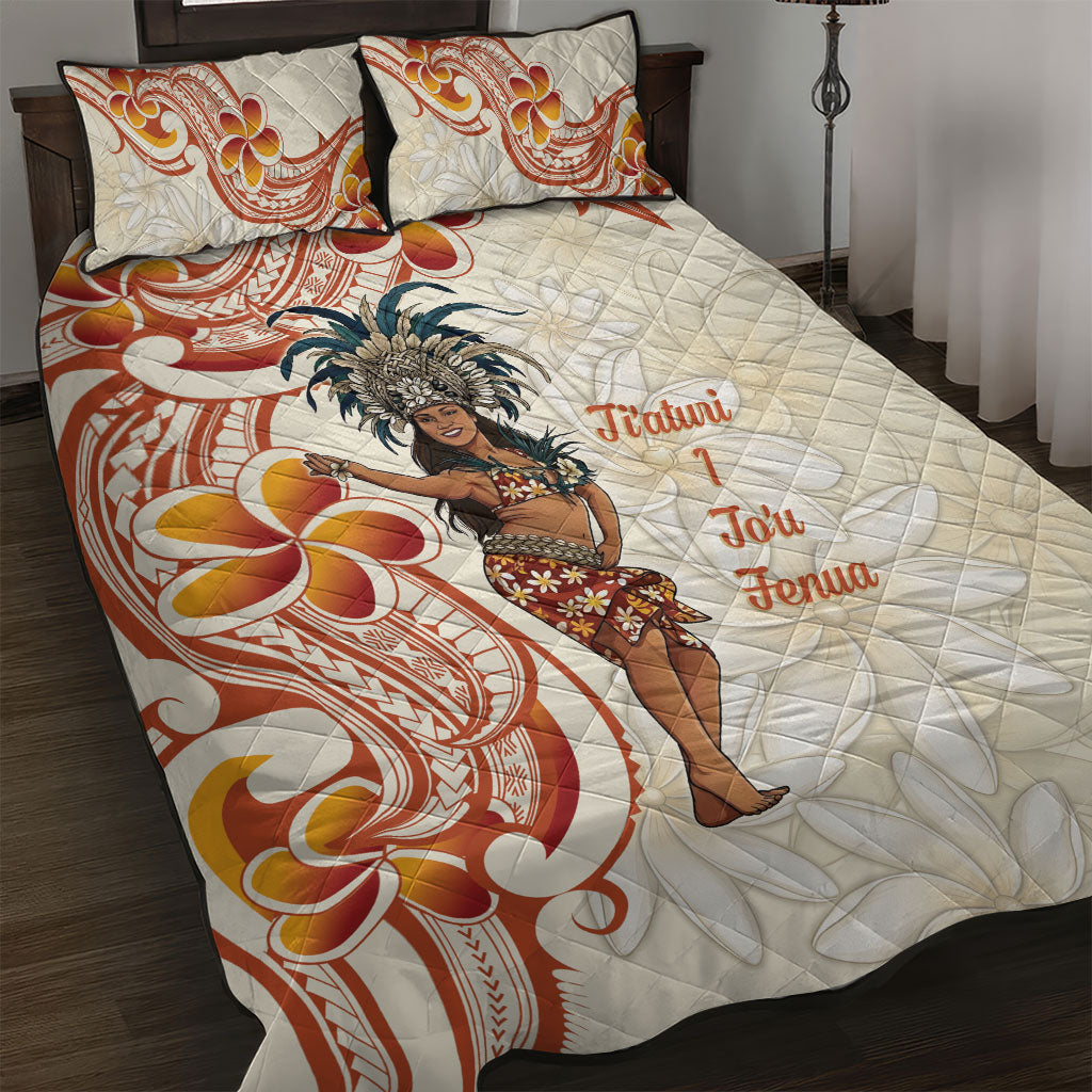 Heiva i Tahiti Quilt Bed Set Ori Tahitian Dance Tiare Maori