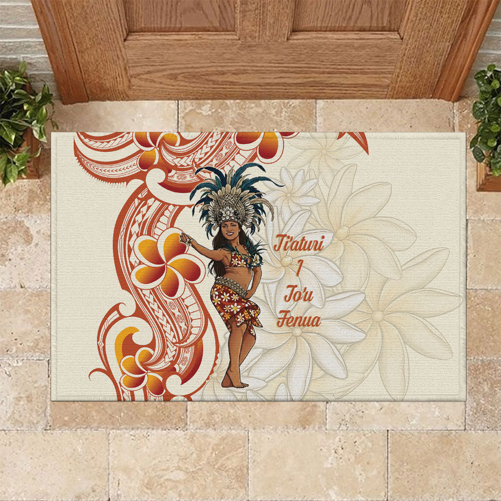 Heiva i Tahiti Rubber Doormat Ori Tahitian Dance Tiare Maori LT14 Beige - Polynesian Pride
