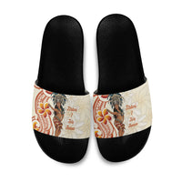 Heiva i Tahiti Slide Sandals Ori Tahitian Dance Tiare Maori LT14 Beige - Polynesian Pride