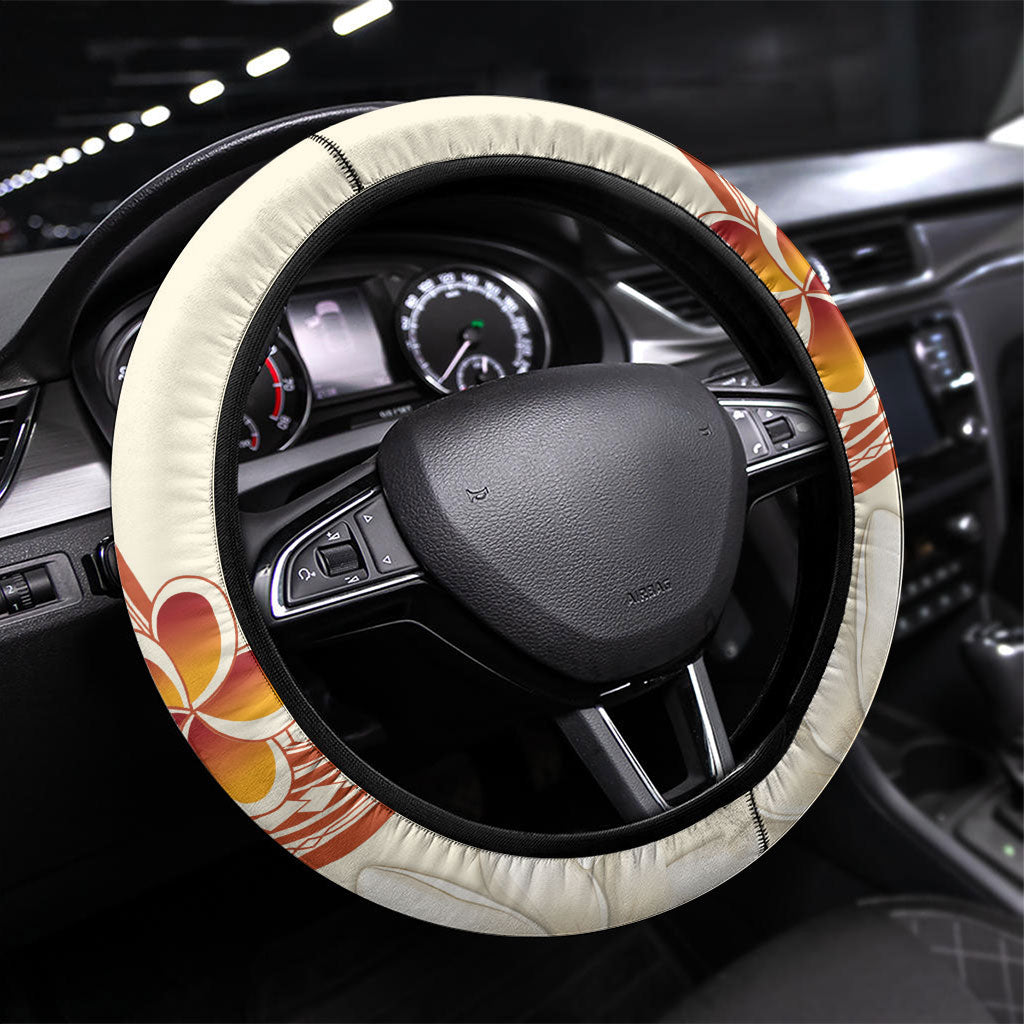 Heiva i Tahiti Steering Wheel Cover Ori Tahitian Dance Tiare Maori LT14 Universal Fit Beige - Polynesian Pride