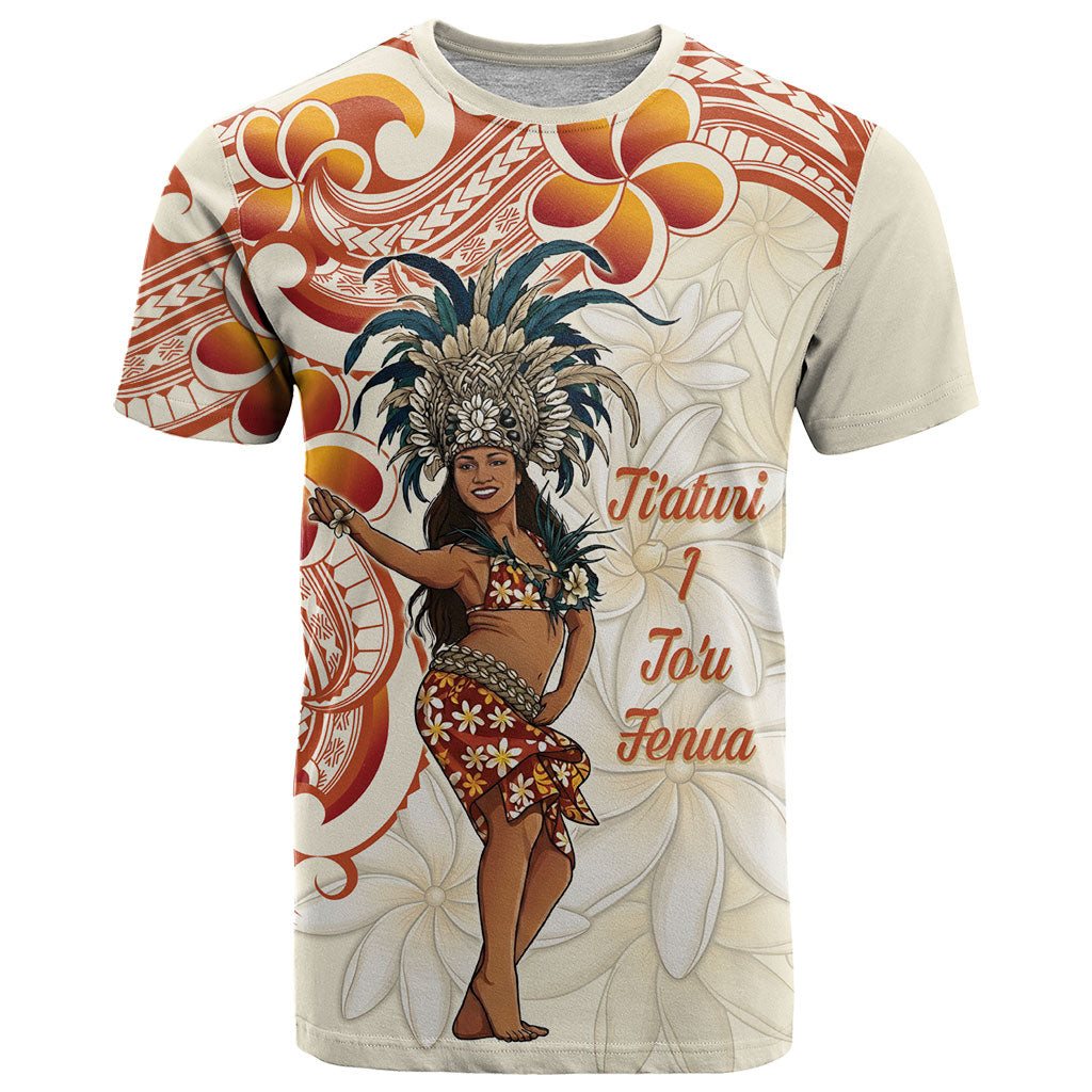 Heiva i Tahiti T Shirt Ori Tahitian Dance Tiare Maori LT14 Beige - Polynesian Pride