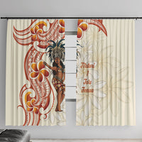 Heiva i Tahiti Window Curtain Ori Tahitian Dance Tiare Maori LT14 With Hooks Beige - Polynesian Pride
