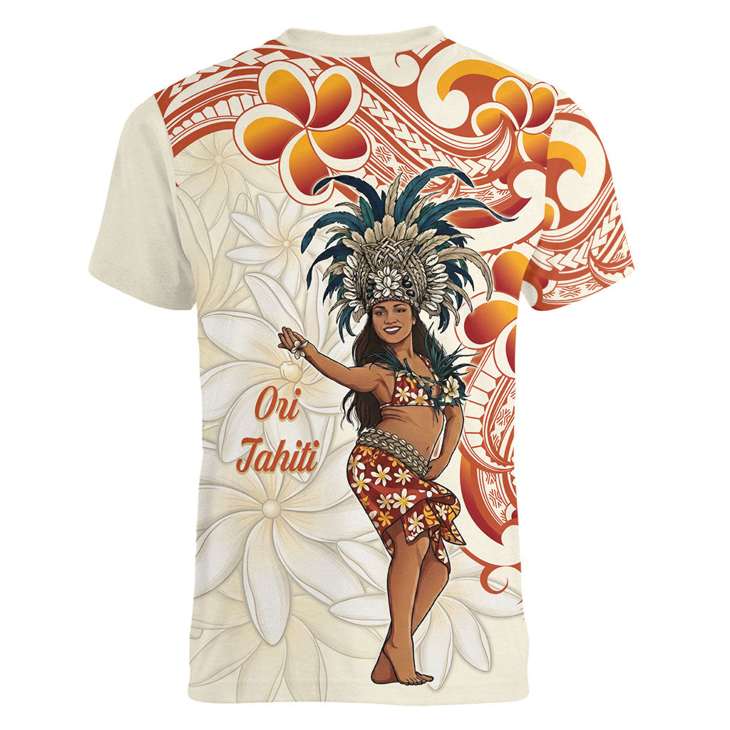 Heiva i Tahiti Women V-Neck T-Shirt Ori Tahitian Dance Tiare Maori