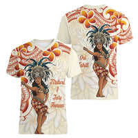 Heiva i Tahiti Women V-Neck T-Shirt Ori Tahitian Dance Tiare Maori