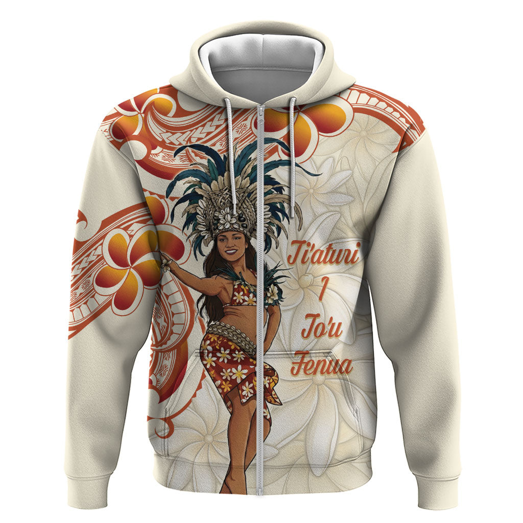 Heiva i Tahiti Zip Hoodie Ori Tahitian Dance Tiare Maori