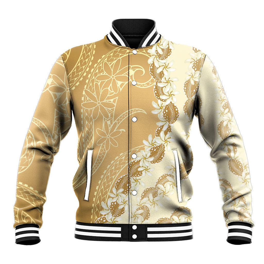 Heiva i Tahiti Baseball Jacket Tahitian Tiare Maori Cowrie Lei Brown LT14 Unisex Brown - Polynesian Pride