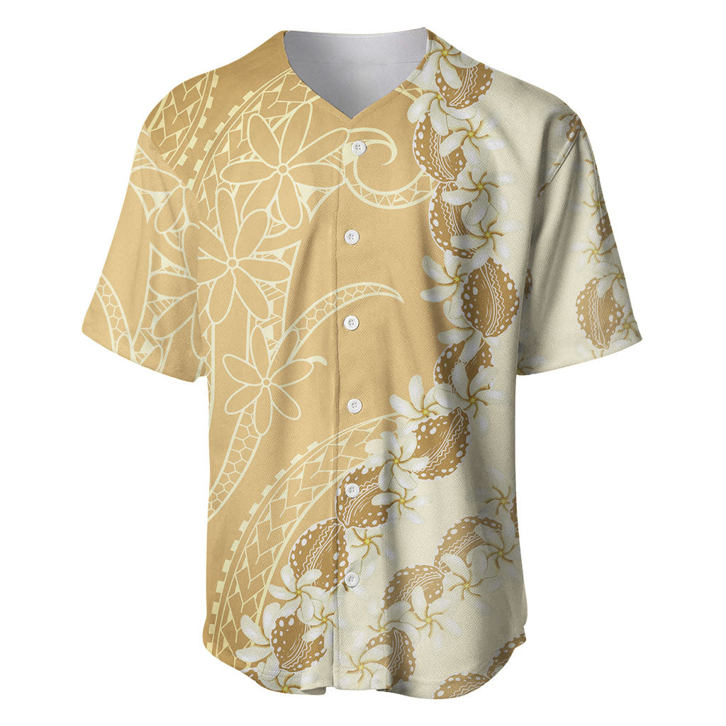 Heiva i Tahiti Baseball Jersey Tahitian Tiare Maori Cowrie Lei Brown
