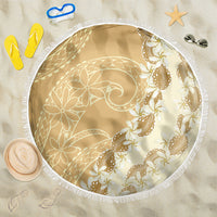 Heiva i Tahiti Beach Blanket Tahitian Tiare Maori Cowrie Lei Brown