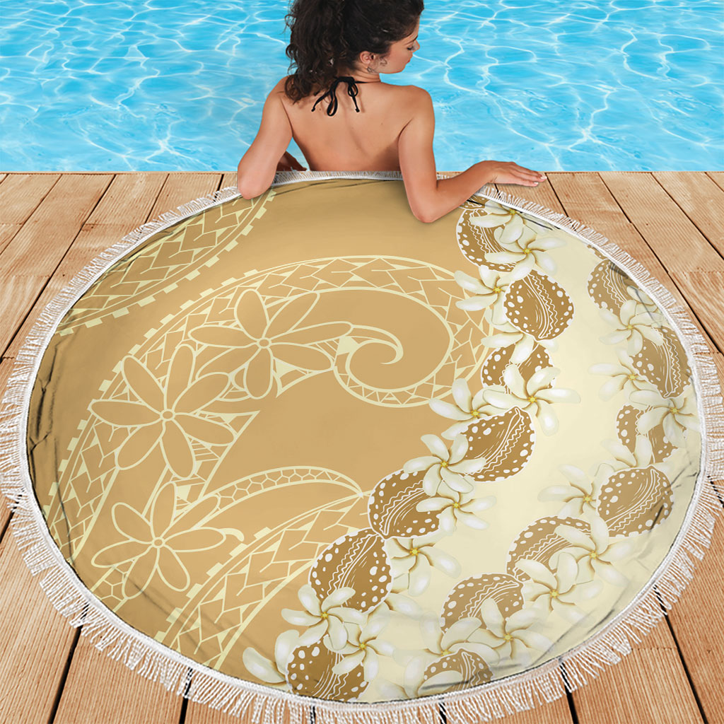 Heiva i Tahiti Beach Blanket Tahitian Tiare Maori Cowrie Lei Brown