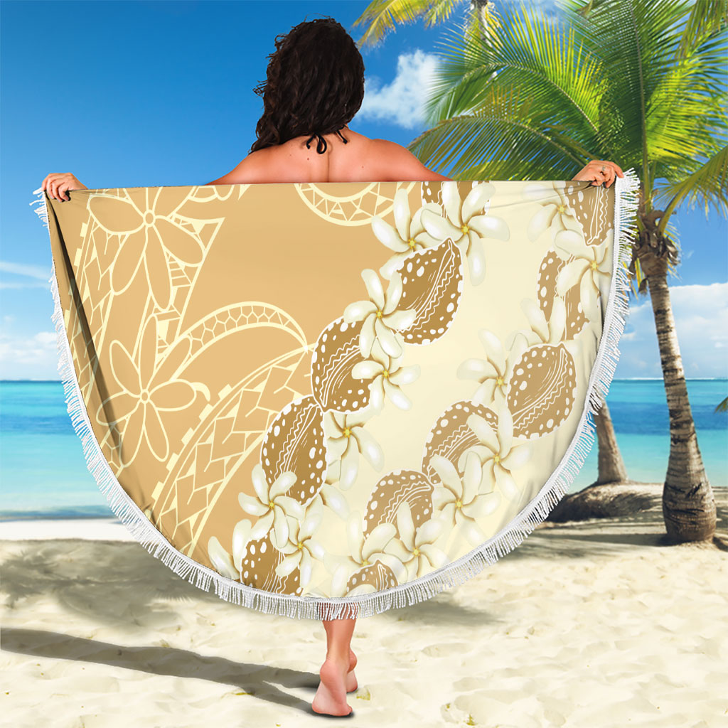 Heiva i Tahiti Beach Blanket Tahitian Tiare Maori Cowrie Lei Brown