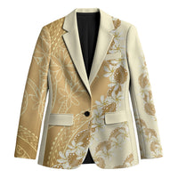 Heiva i Tahiti Blazer Tahitian Tiare Maori Cowrie Lei Brown
