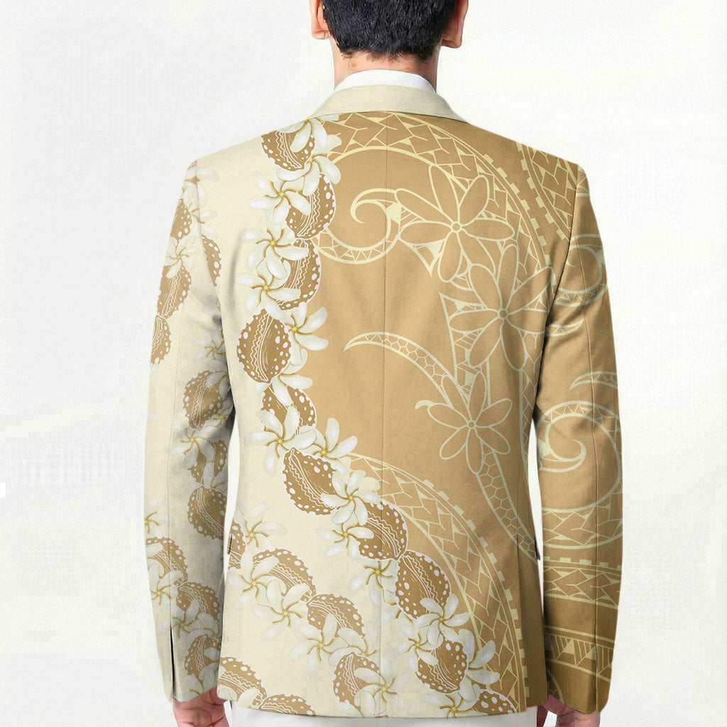 Heiva i Tahiti Blazer Tahitian Tiare Maori Cowrie Lei Brown