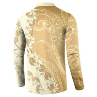 Heiva i Tahiti Button Sweatshirt Tahitian Tiare Maori Cowrie Lei Brown LT14 - Polynesian Pride