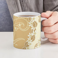 Heiva i Tahiti Ceramic Mug Tahitian Tiare Maori Cowrie Lei Brown LT14 - Polynesian Pride