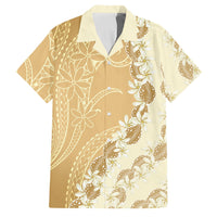 Heiva i Tahiti Family Matching Short Sleeve Bodycon Dress and Hawaiian Shirt Tahitian Tiare Maori Cowrie Lei Brown