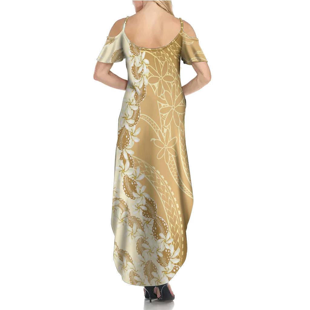 Heiva i Tahiti Family Matching Summer Maxi Dress and Hawaiian Shirt Tahitian Tiare Maori Cowrie Lei Brown