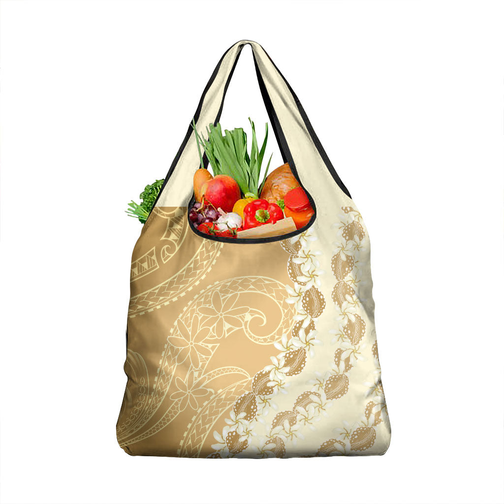 Heiva i Tahiti Grocery Bag Tahitian Tiare Maori Cowrie Lei Brown