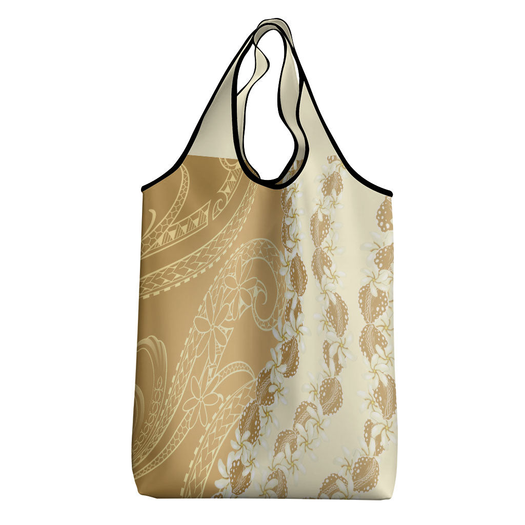 Heiva i Tahiti Grocery Bag Tahitian Tiare Maori Cowrie Lei Brown