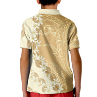 Heiva i Tahiti Kid Polo Shirt Tahitian Tiare Maori Cowrie Lei Brown
