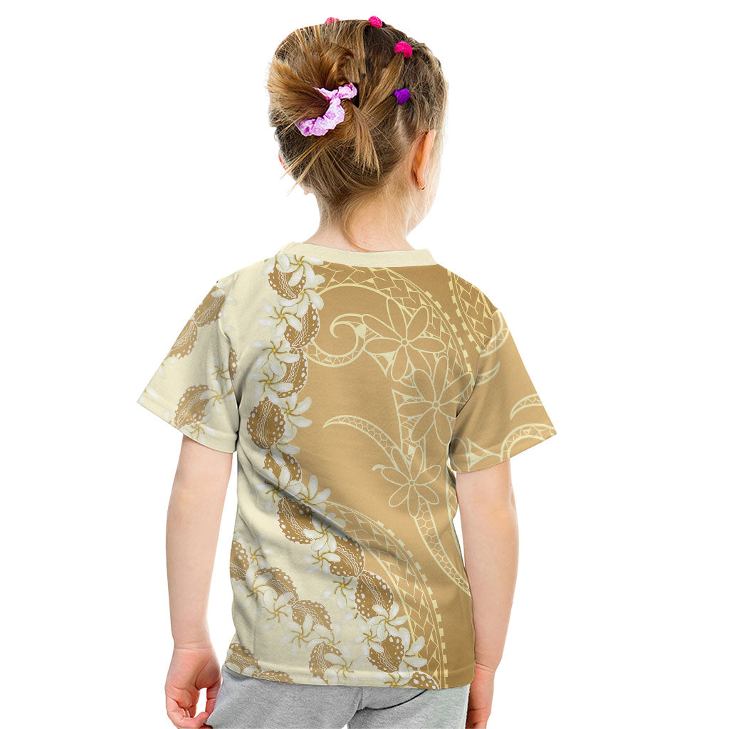 Heiva i Tahiti Kid T Shirt Tahitian Tiare Maori Cowrie Lei Brown