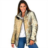 Heiva i Tahiti Padded Jacket Tahitian Tiare Maori Cowrie Lei Brown LT14 Women Brown - Polynesian Pride