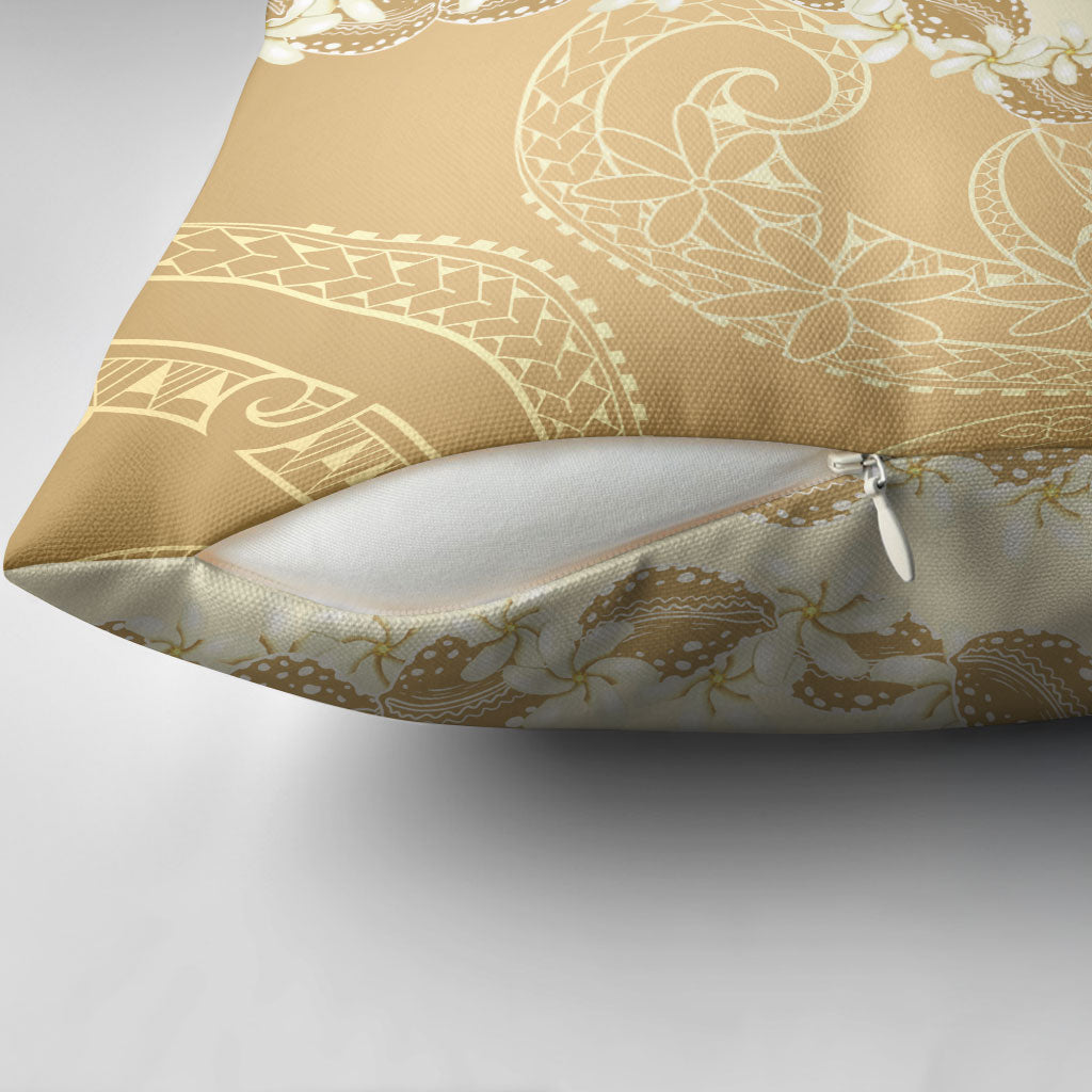Heiva i Tahiti Pillow Cover Tahitian Tiare Maori Cowrie Lei Brown