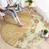 Heiva i Tahiti Round Carpet Tahitian Tiare Maori Cowrie Lei Brown LT14 - Polynesian Pride
