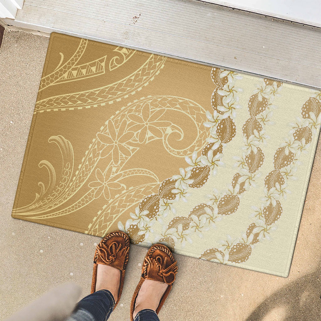 Heiva i Tahiti Rubber Doormat Tahitian Tiare Maori Cowrie Lei Brown LT14 - Polynesian Pride
