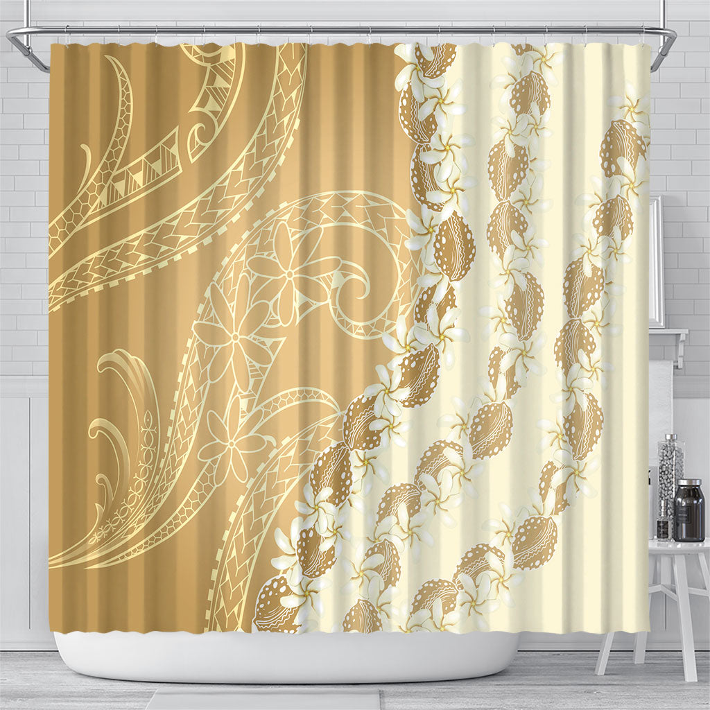 Heiva i Tahiti Shower Curtain Tahitian Tiare Maori Cowrie Lei Brown LT14 - Polynesian Pride