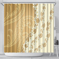 Heiva i Tahiti Shower Curtain Tahitian Tiare Maori Cowrie Lei Brown LT14 - Polynesian Pride