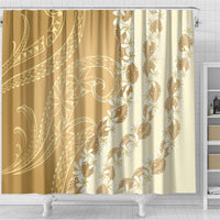 Heiva i Tahiti Shower Curtain Tahitian Tiare Maori Cowrie Lei Brown LT14 - Polynesian Pride