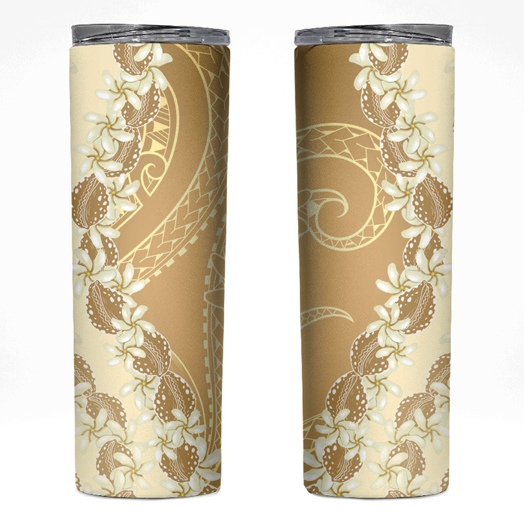 Heiva i Tahiti Skinny Tumbler Tahitian Tiare Maori Cowrie Lei Brown