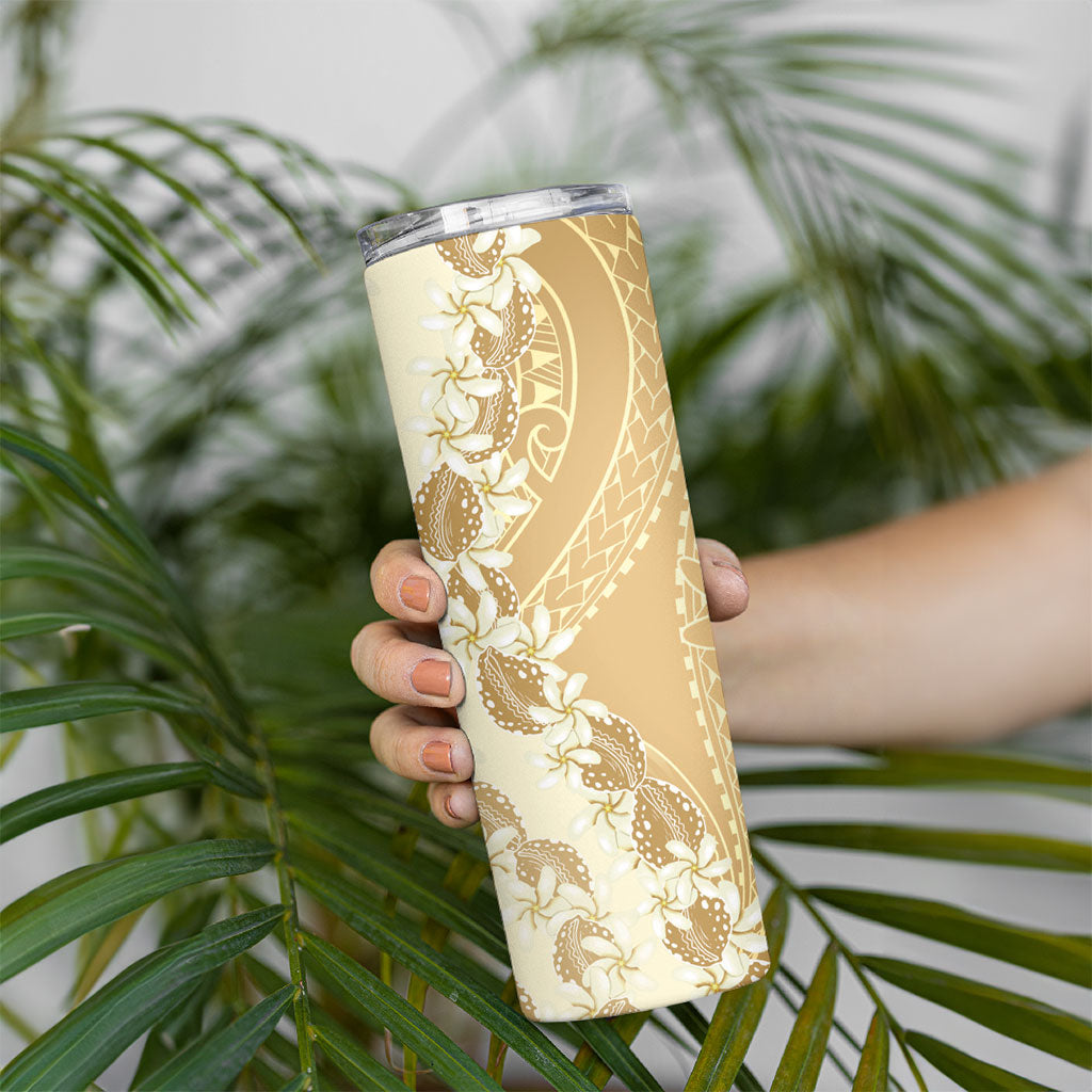 Heiva i Tahiti Skinny Tumbler Tahitian Tiare Maori Cowrie Lei Brown