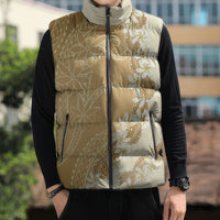 Heiva i Tahiti Sleeveless Puffer Jacket Tahitian Tiare Maori Cowrie Lei Brown LT14 - Polynesian Pride