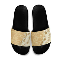 Heiva i Tahiti Slide Sandals Tahitian Tiare Maori Cowrie Lei Brown LT14 Brown - Polynesian Pride
