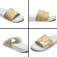 Heiva i Tahiti Slide Sandals Tahitian Tiare Maori Cowrie Lei Brown LT14 - Polynesian Pride