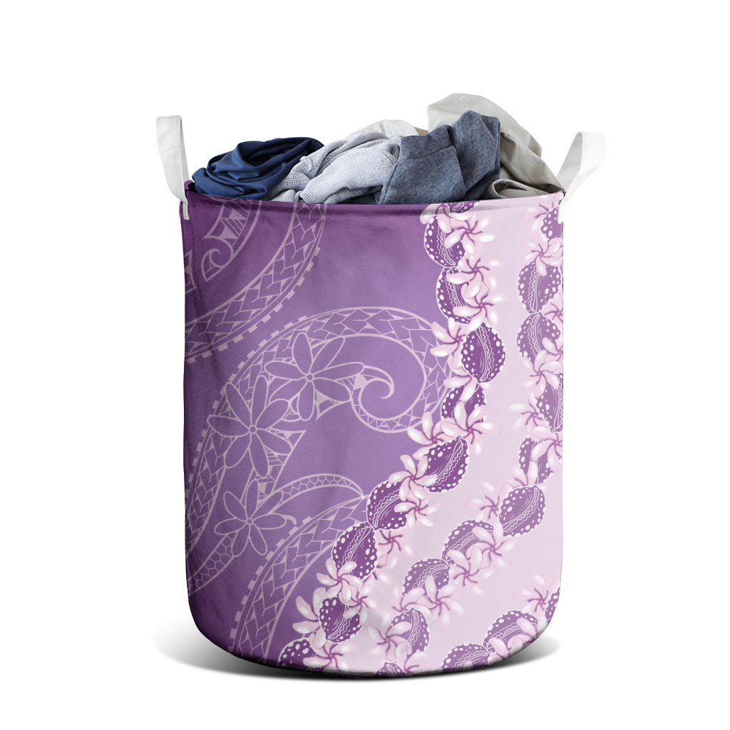 Heiva i Tahiti Laundry Basket Tahitian Tiare Maori Cowrie Lei Purple LT14 - Polynesian Pride