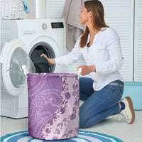 Heiva i Tahiti Laundry Basket Tahitian Tiare Maori Cowrie Lei Purple LT14 - Polynesian Pride
