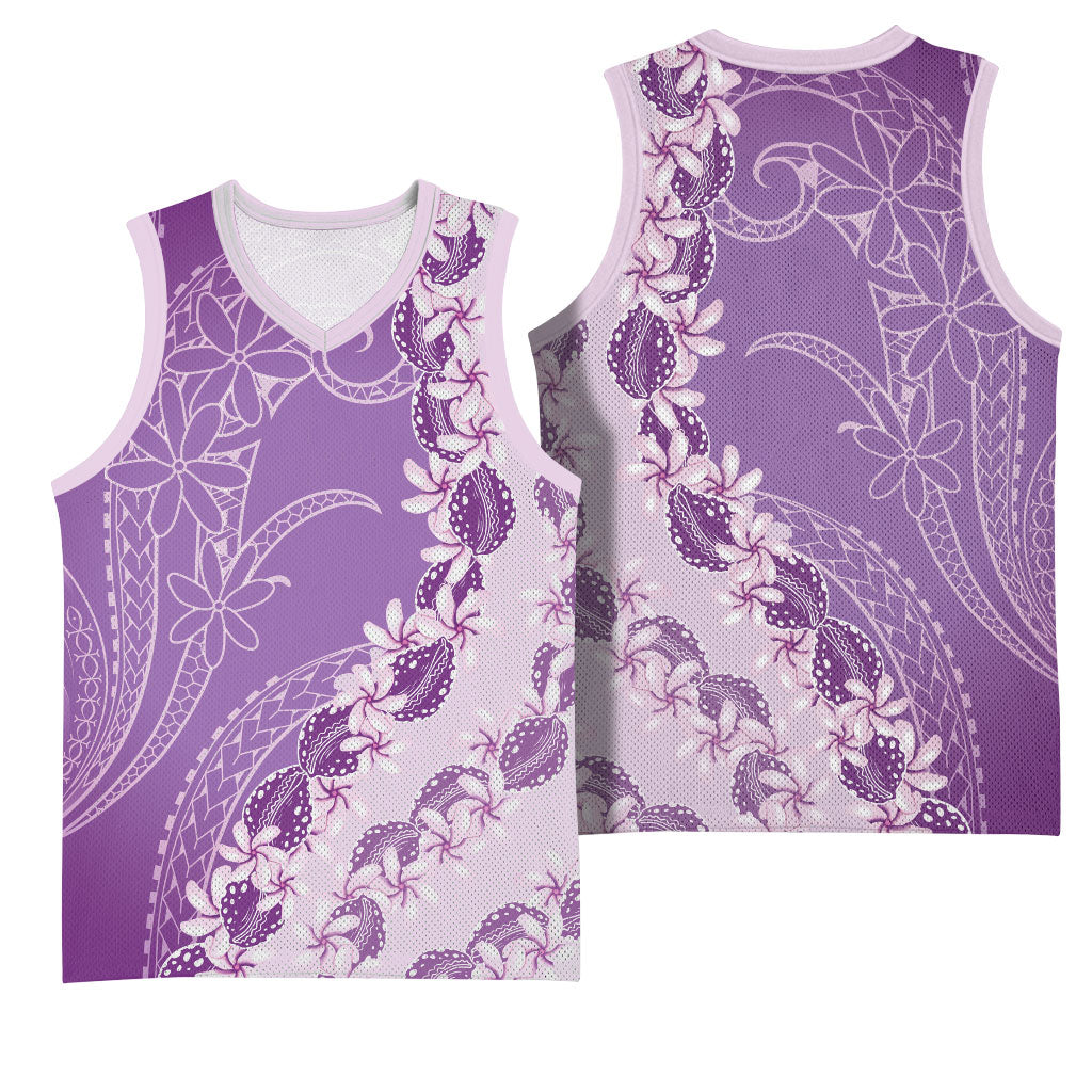 Heiva i Tahiti Basketball Jersey Tahitian Tiare Maori Cowrie Lei Purple
