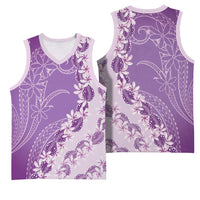 Heiva i Tahiti Basketball Jersey Tahitian Tiare Maori Cowrie Lei Purple