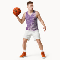 Heiva i Tahiti Basketball Jersey Tahitian Tiare Maori Cowrie Lei Purple