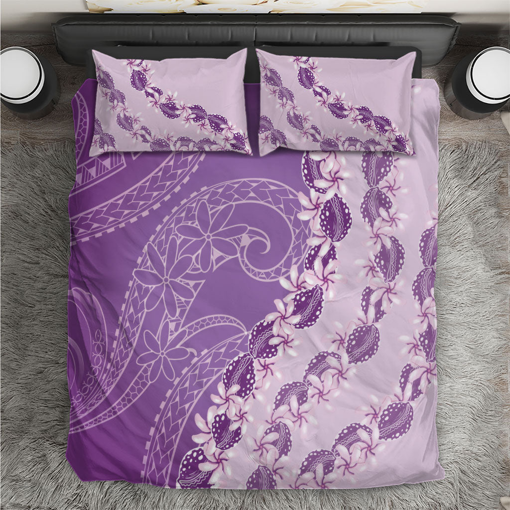 Heiva i Tahiti Bedding Set Tahitian Tiare Maori Cowrie Lei Purple