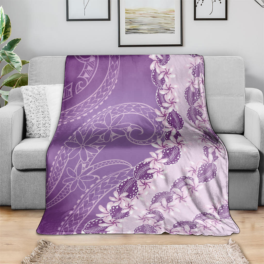 Heiva i Tahiti Blanket Tahitian Tiare Maori Cowrie Lei Purple LT14 - Polynesian Pride