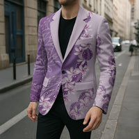 Heiva i Tahiti Blazer Tahitian Tiare Maori Cowrie Lei Purple LT14 - Polynesian Pride