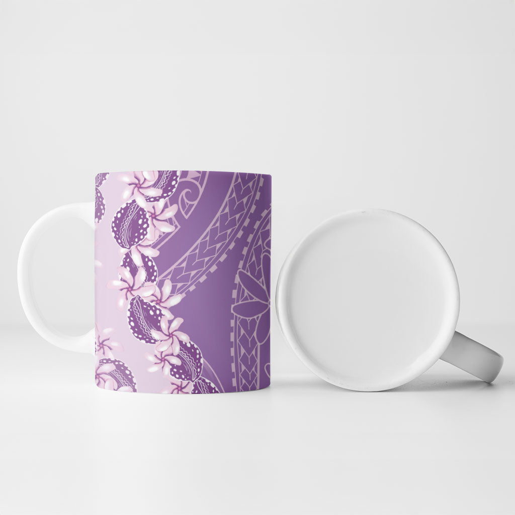 Heiva i Tahiti Ceramic Mug Tahitian Tiare Maori Cowrie Lei Purple LT14 - Polynesian Pride