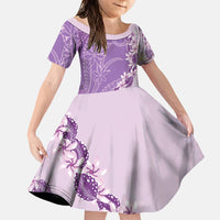 Heiva i Tahiti Family Matching Puletasi and Hawaiian Shirt Tahitian Tiare Maori Cowrie Lei Purple