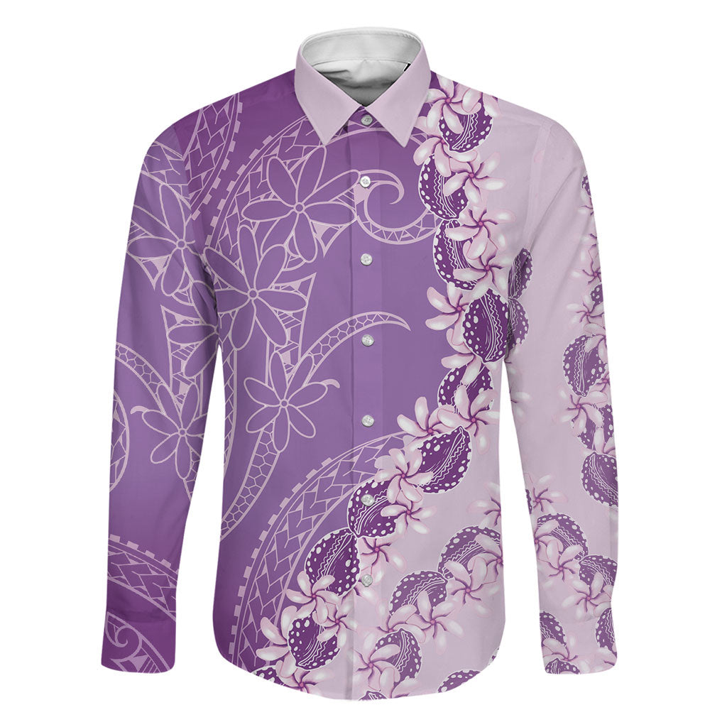 Heiva i Tahiti Family Matching Puletasi and Hawaiian Shirt Tahitian Tiare Maori Cowrie Lei Purple