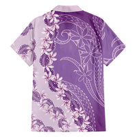 Heiva i Tahiti Family Matching Summer Maxi Dress and Hawaiian Shirt Tahitian Tiare Maori Cowrie Lei Purple
