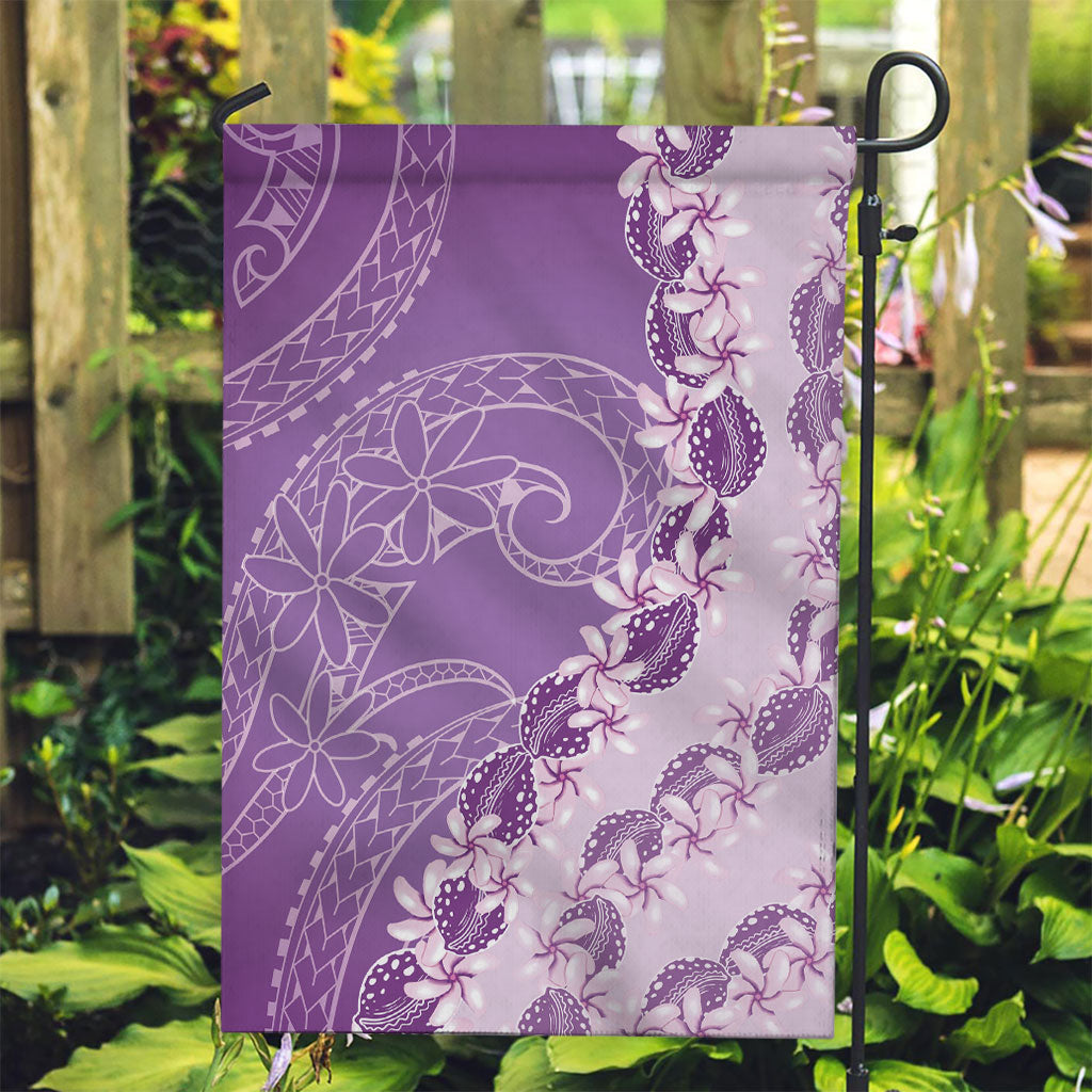 Heiva i Tahiti Garden Flag Tahitian Tiare Maori Cowrie Lei Purple